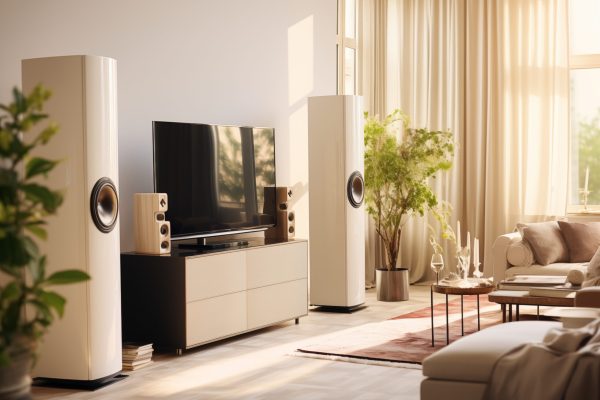 Modern Living Room With Home Theater System